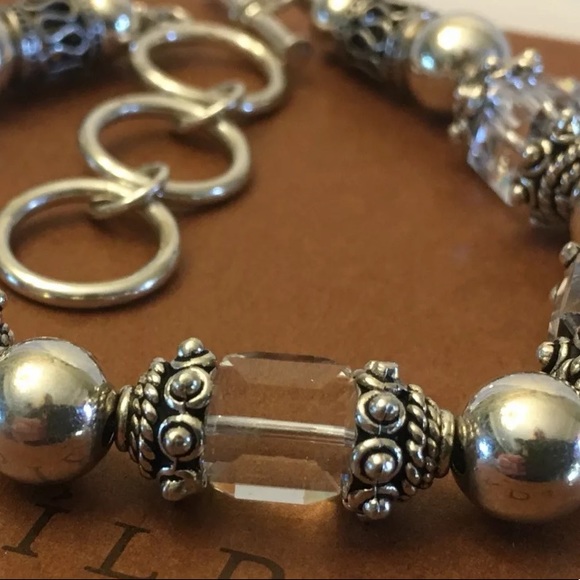 Silpada Sterling Silver Swarovski Crystal Bead Bracelet Toggle Clasp B1147 - Picture 11 of 15